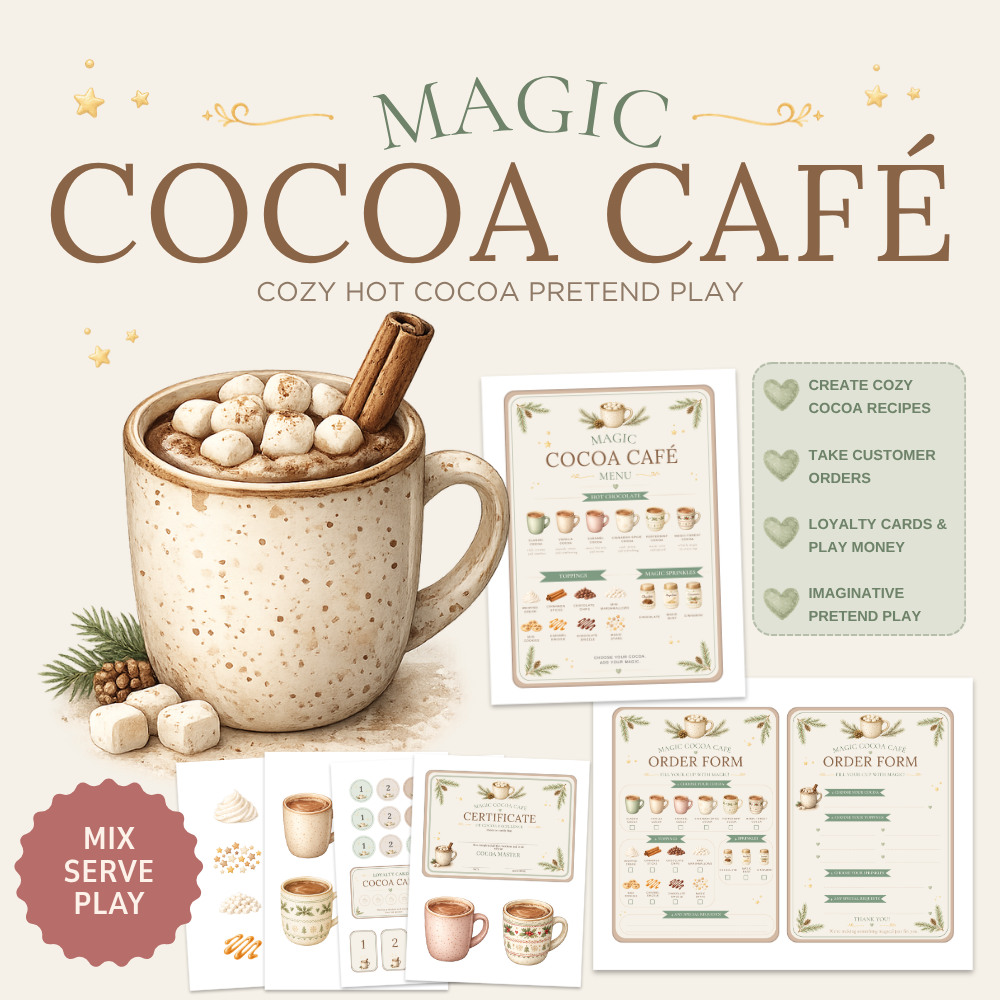 Magic Hot Chocolate Shop | Printable Pretend Play Kit | Hot Cocoa Café