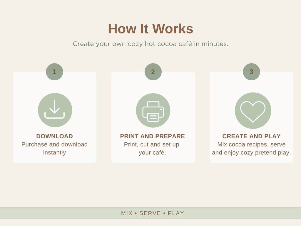 Magic Hot Chocolate Shop | Printable Pretend Play Kit | Hot Cocoa Café