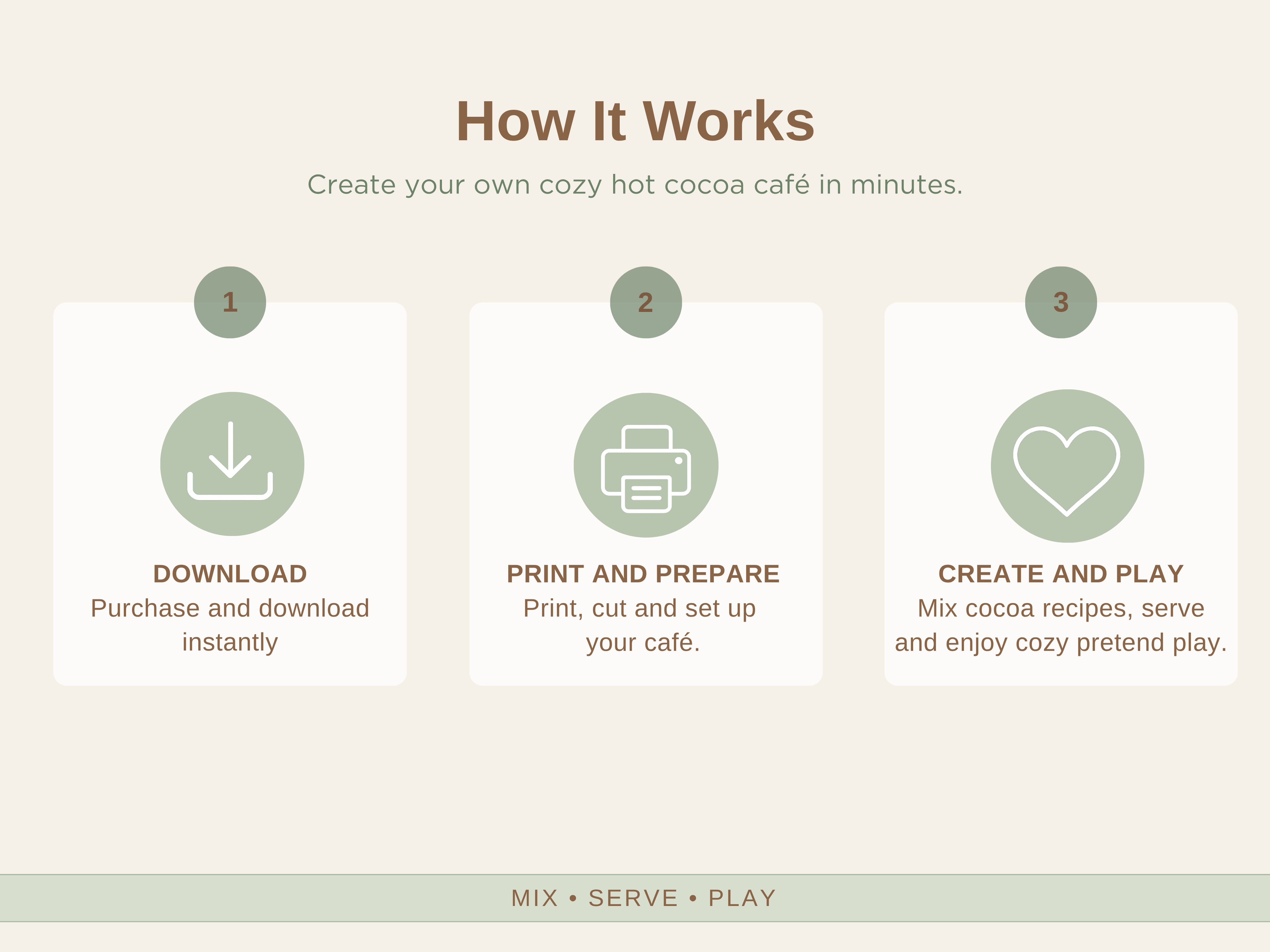 Magic Hot Chocolate Shop | Printable Pretend Play Kit | Hot Cocoa Café