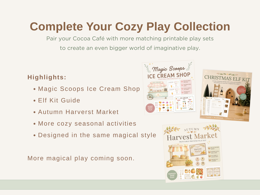 Magic Hot Chocolate Shop | Printable Pretend Play Kit | Hot Cocoa Café