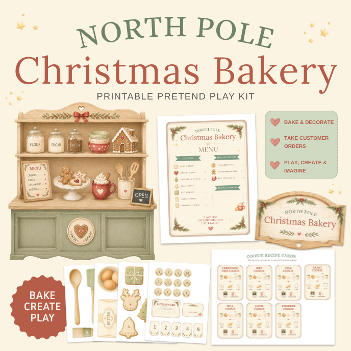 Christmas Bakery | Printable Pretend Play Kit
