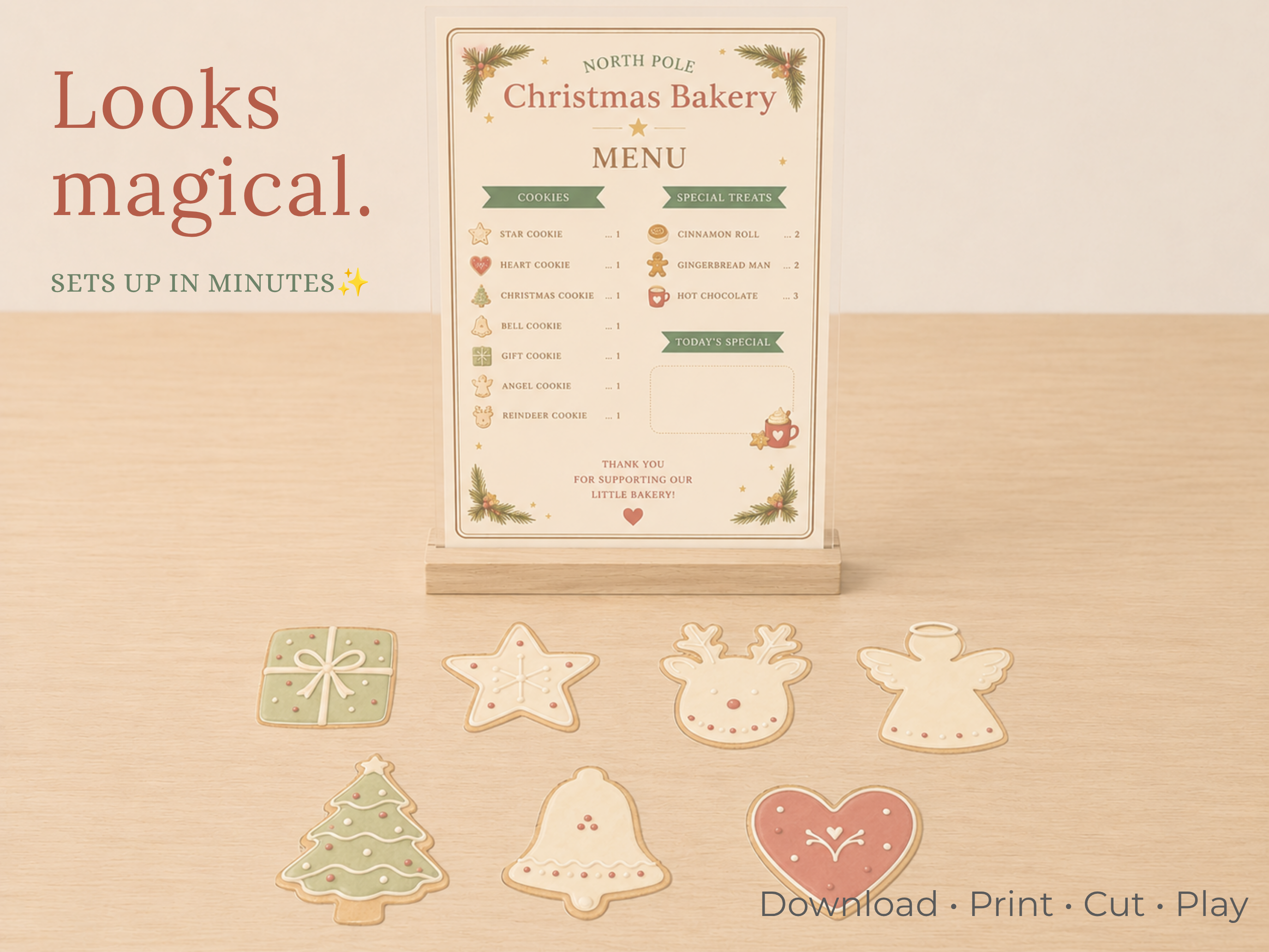 Christmas Bakery | Printable Pretend Play Kit