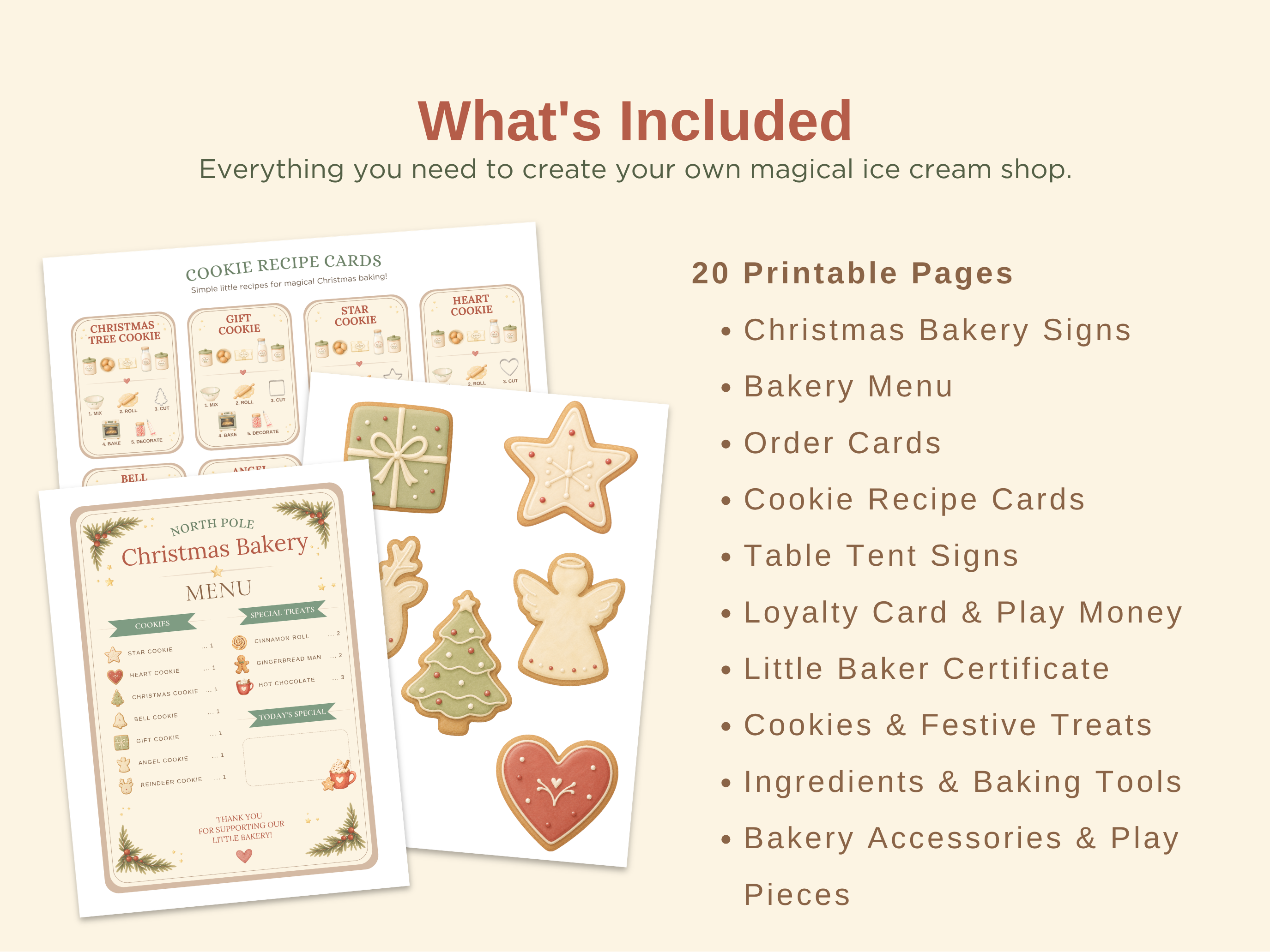 Christmas Bakery | Printable Pretend Play Kit