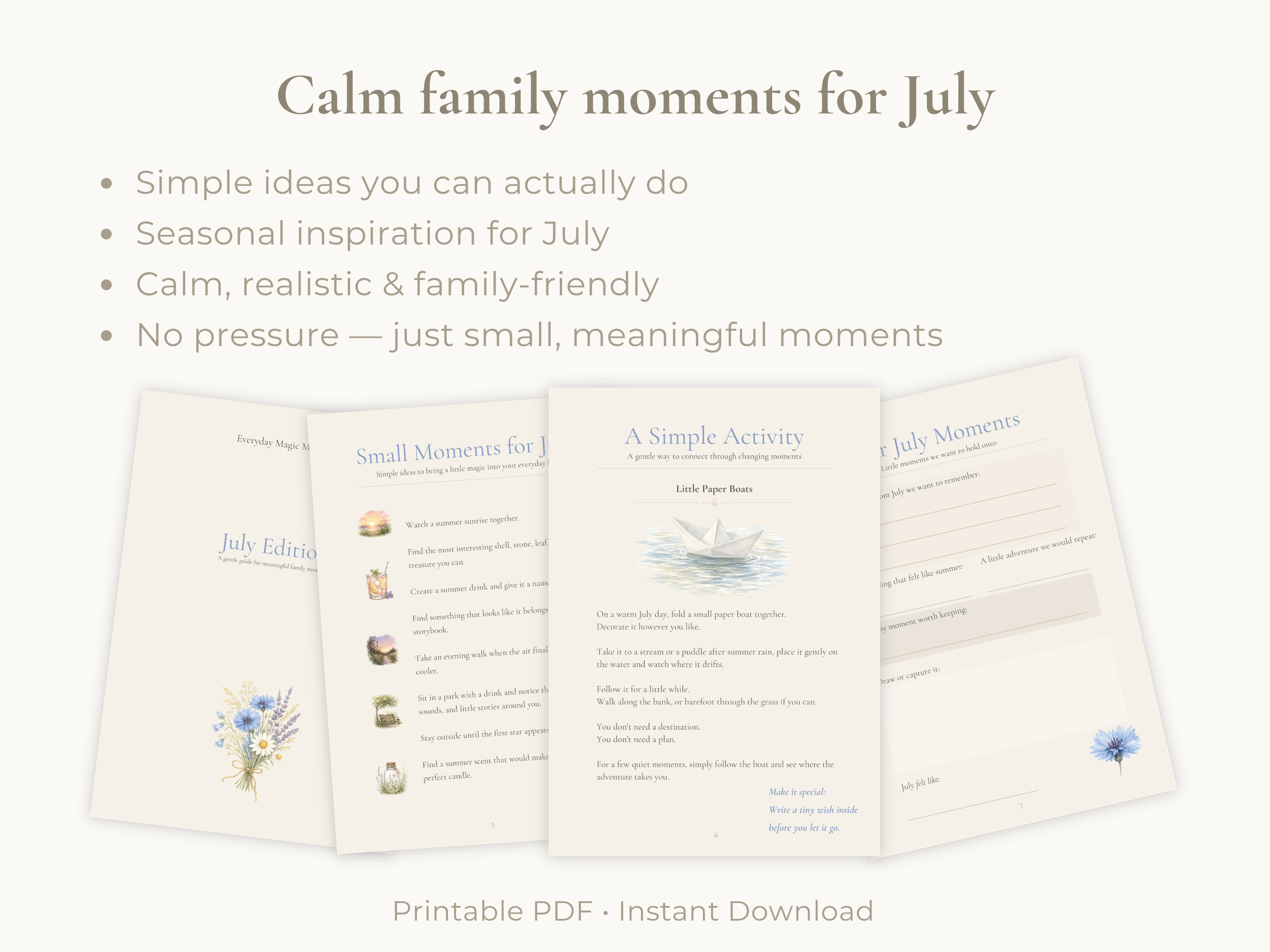 July Family Moments Guide | Printable Family Activities & Rituals