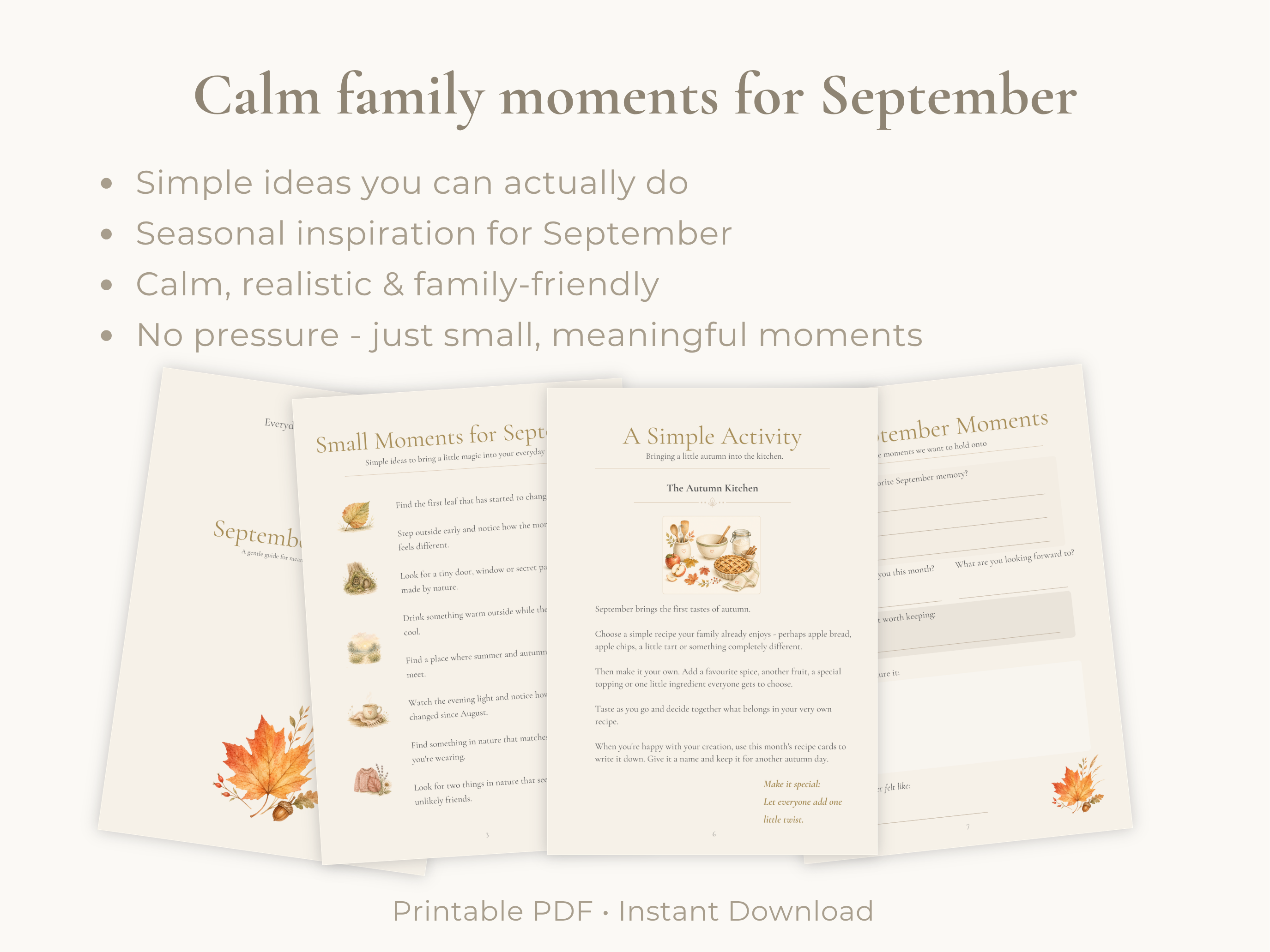 September Family Moments Guide | Printable Family Activities & Rituals
