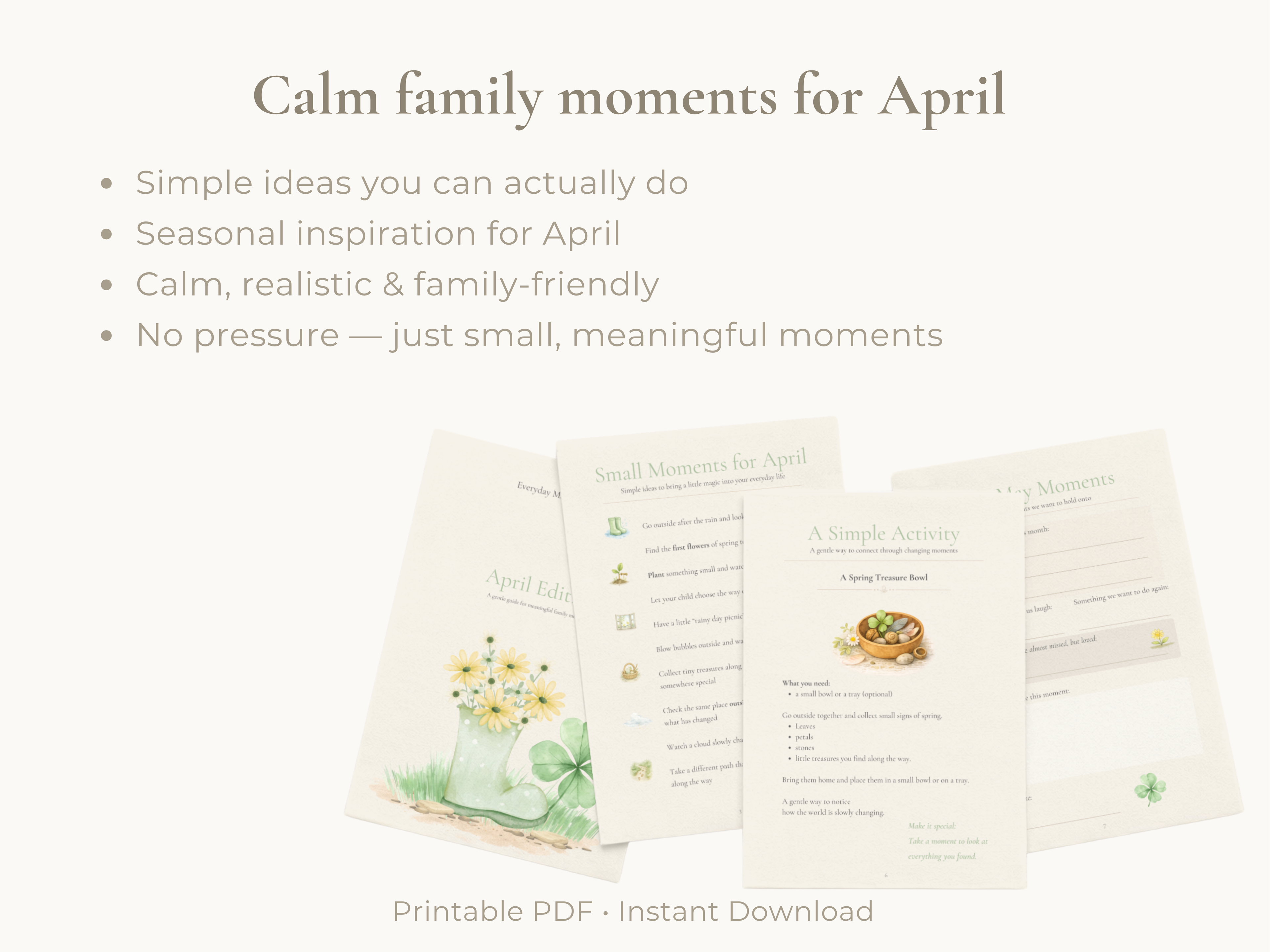 April Family Moments Guide | Printable Family Activities & Rituals