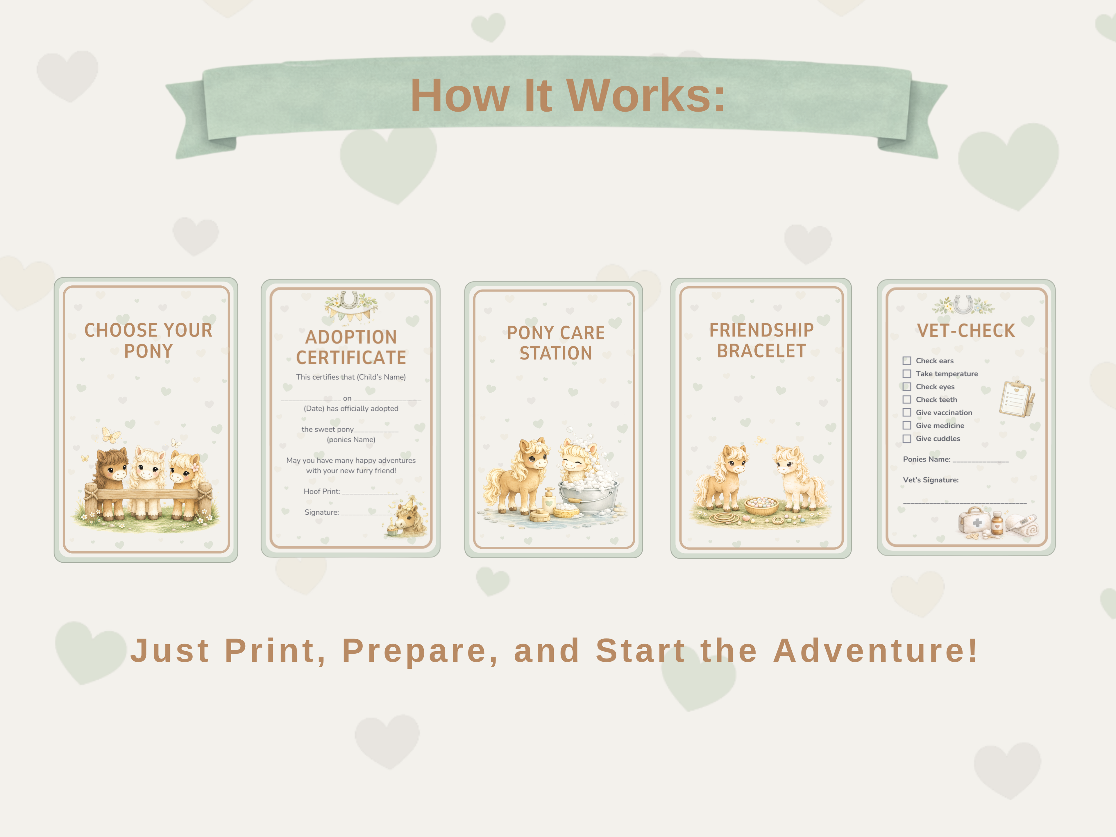 Adopt a Pony Party Guide | Printable Birthday Party Kit for Kids