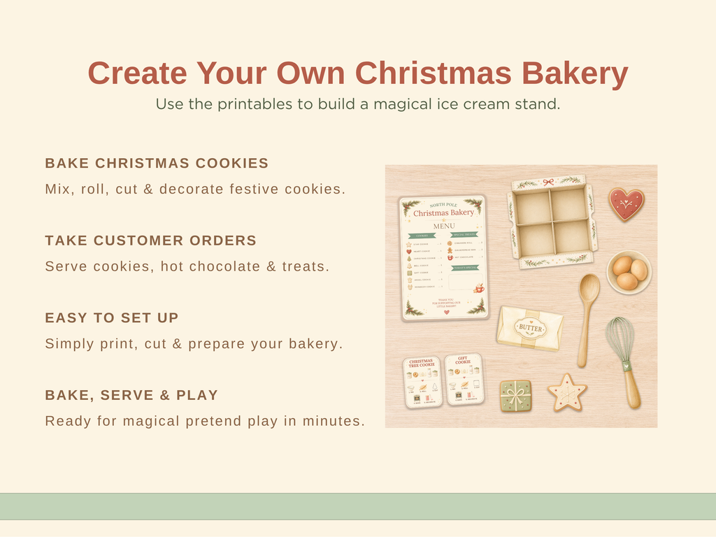 Christmas Bakery | Printable Pretend Play Kit