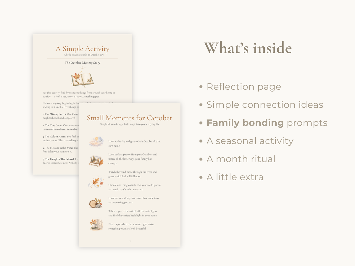 October Family Moments Guide | Printable Family Activities & Rituals