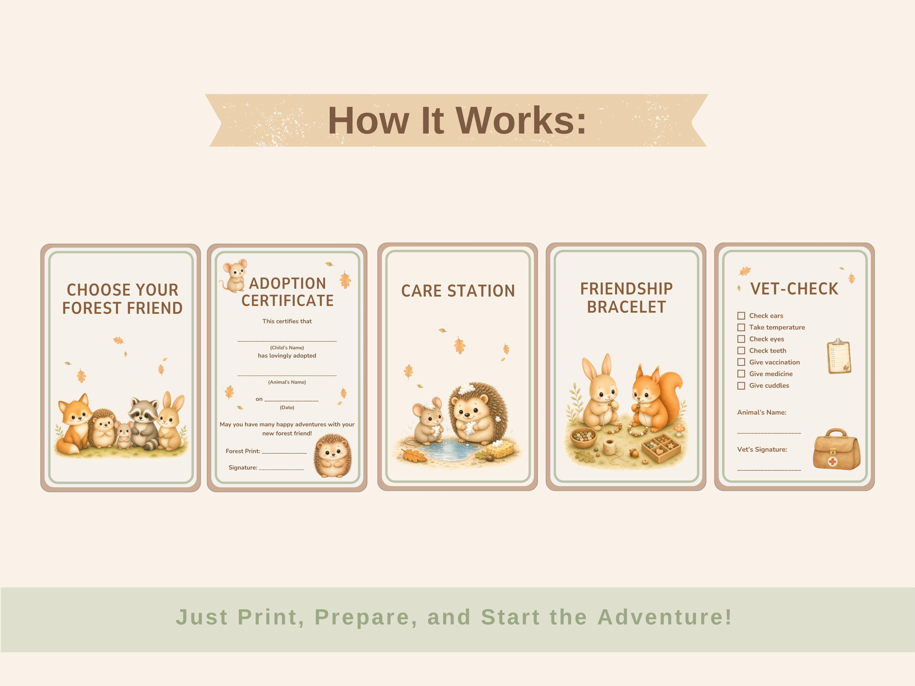 Adopt a Forest Animal Party | Printable Birthday Party Kit