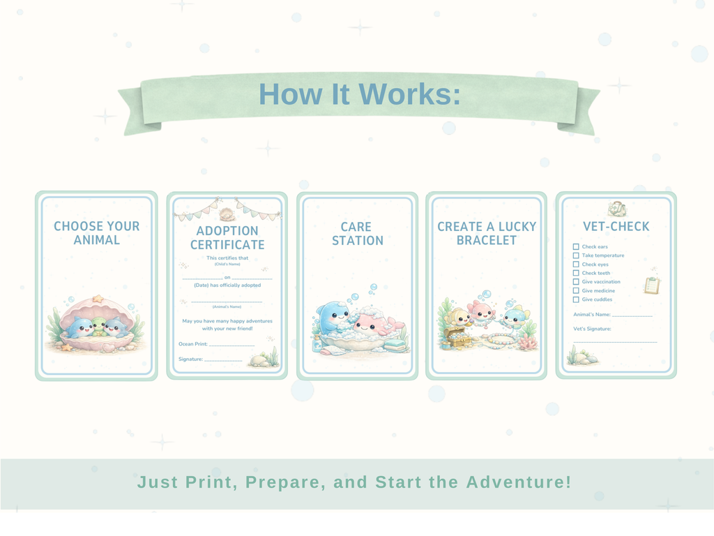 Adopt an Ocean Animal Party Guide | Printable Birthday Party Kit for Kids