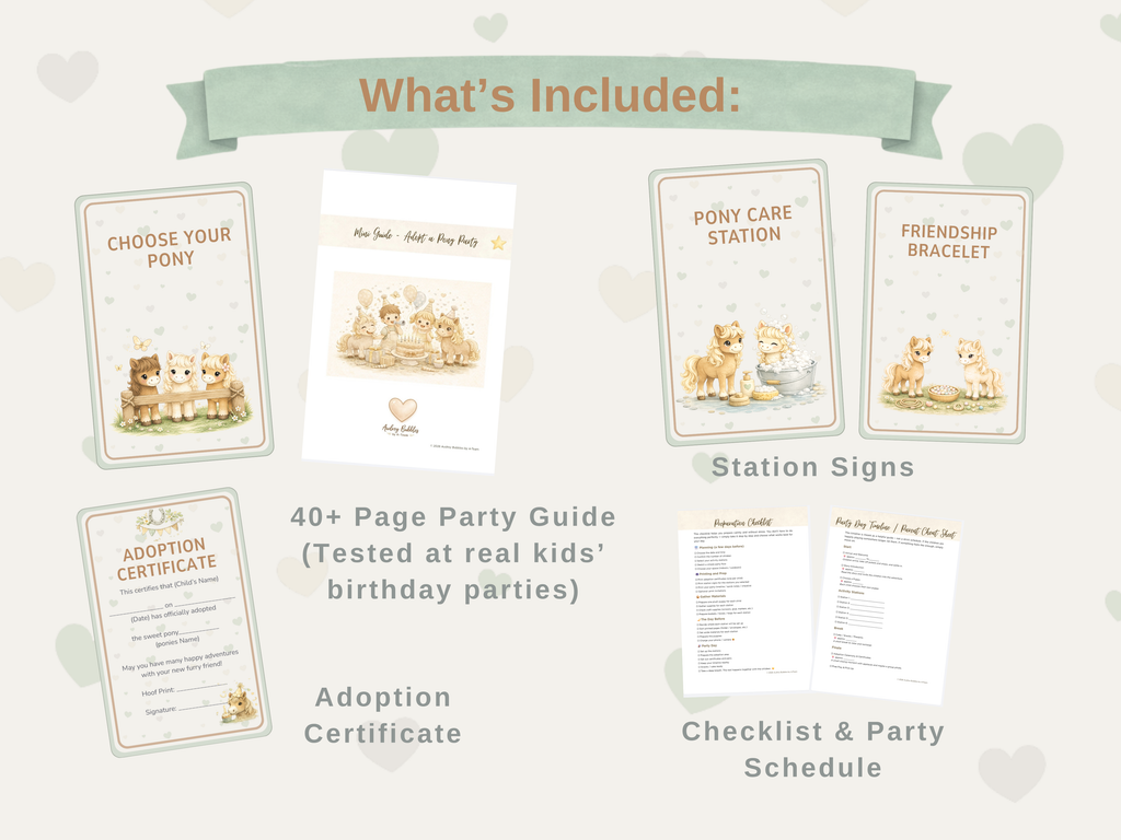 Adopt a Pony Party Guide | Printable Birthday Party Kit for Kids