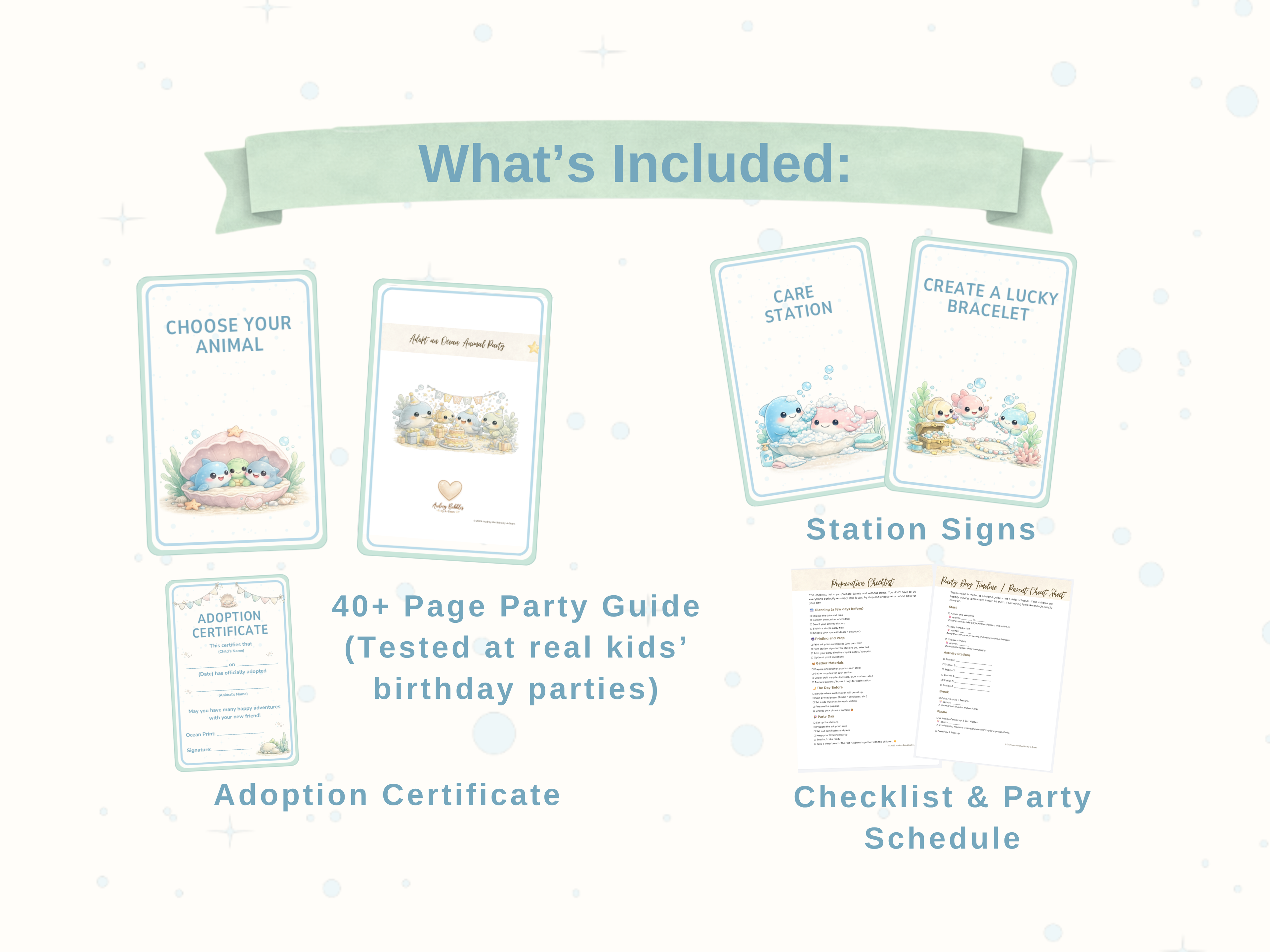 Adopt an Ocean Animal Party Guide | Printable Birthday Party Kit for Kids