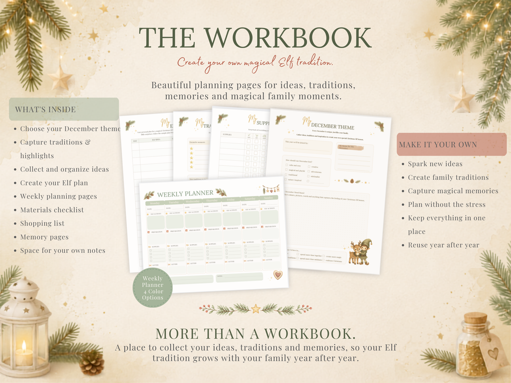 Christmas Elf Kit with Letters | 33-Day Printable Christmas Guide & Workbook