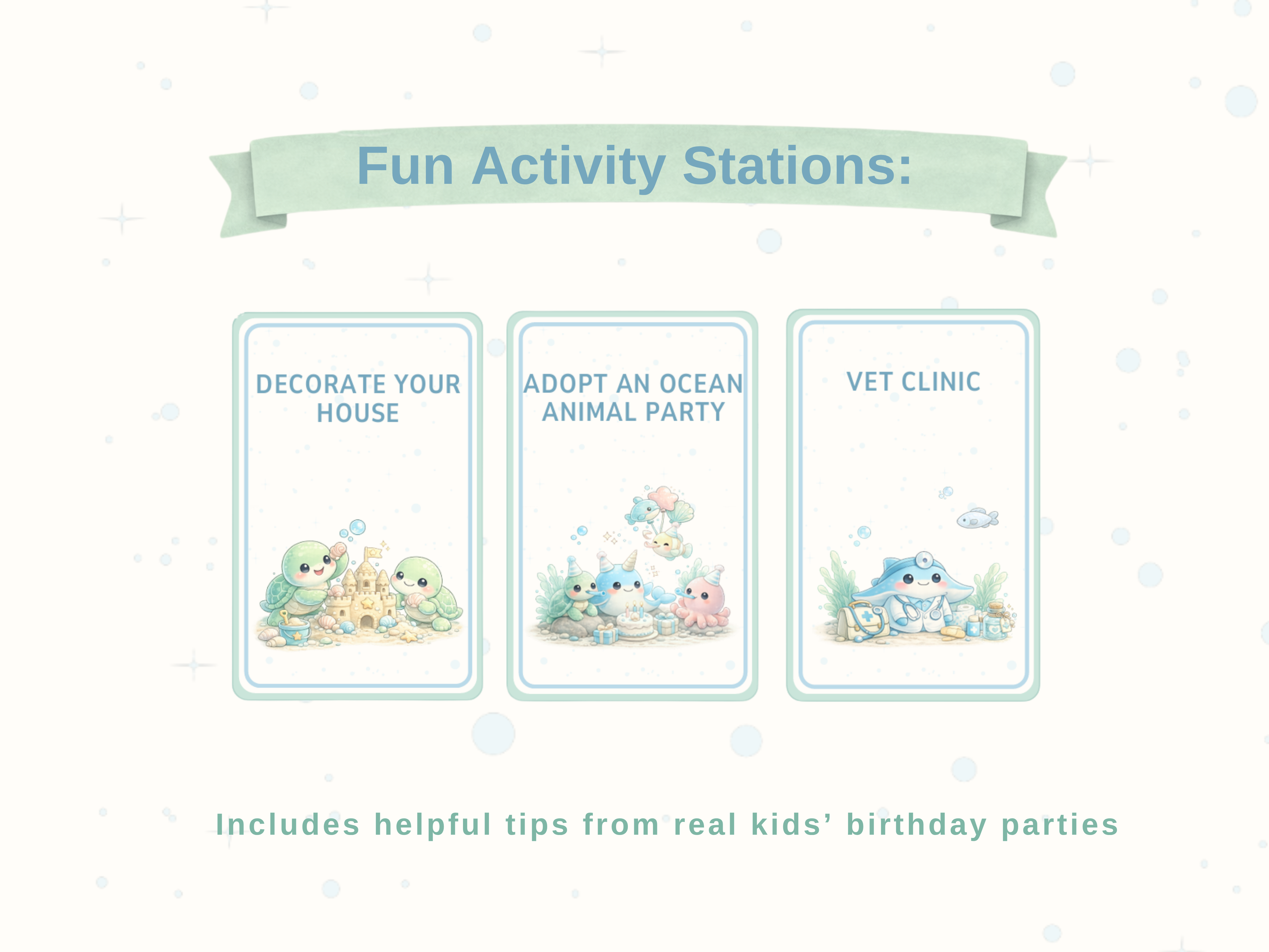 Adopt an Ocean Animal Party Guide | Printable Birthday Party Kit for Kids