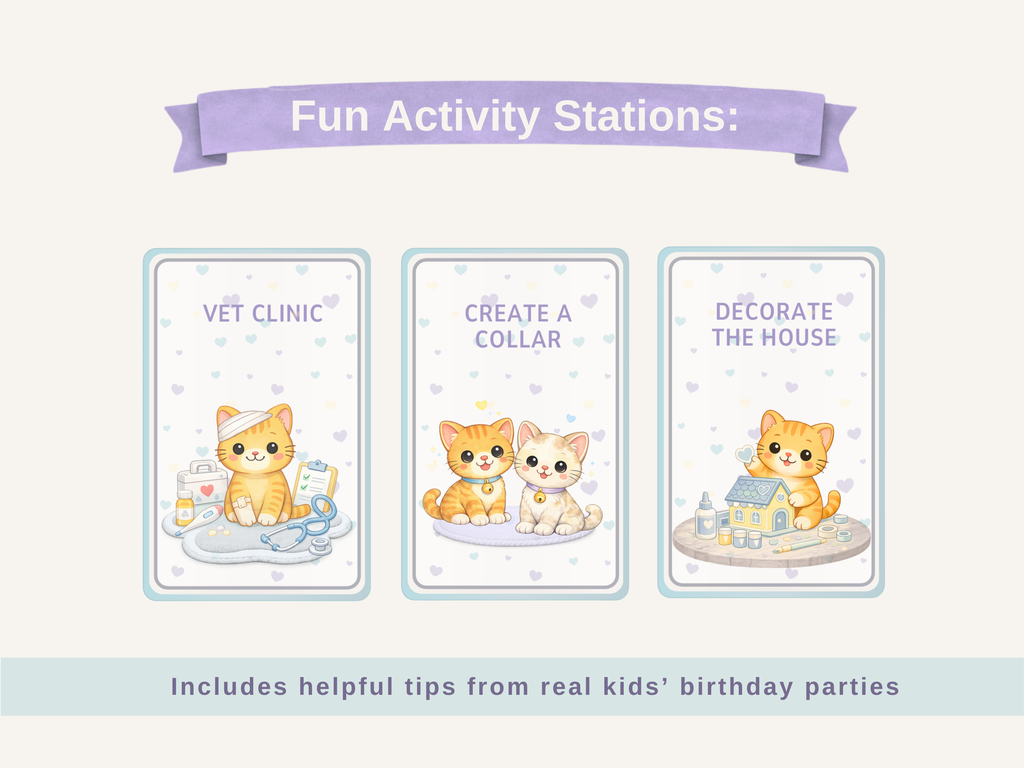 Adopt a Kitten Party Guide | Printable Birthday Party Kit for Kids