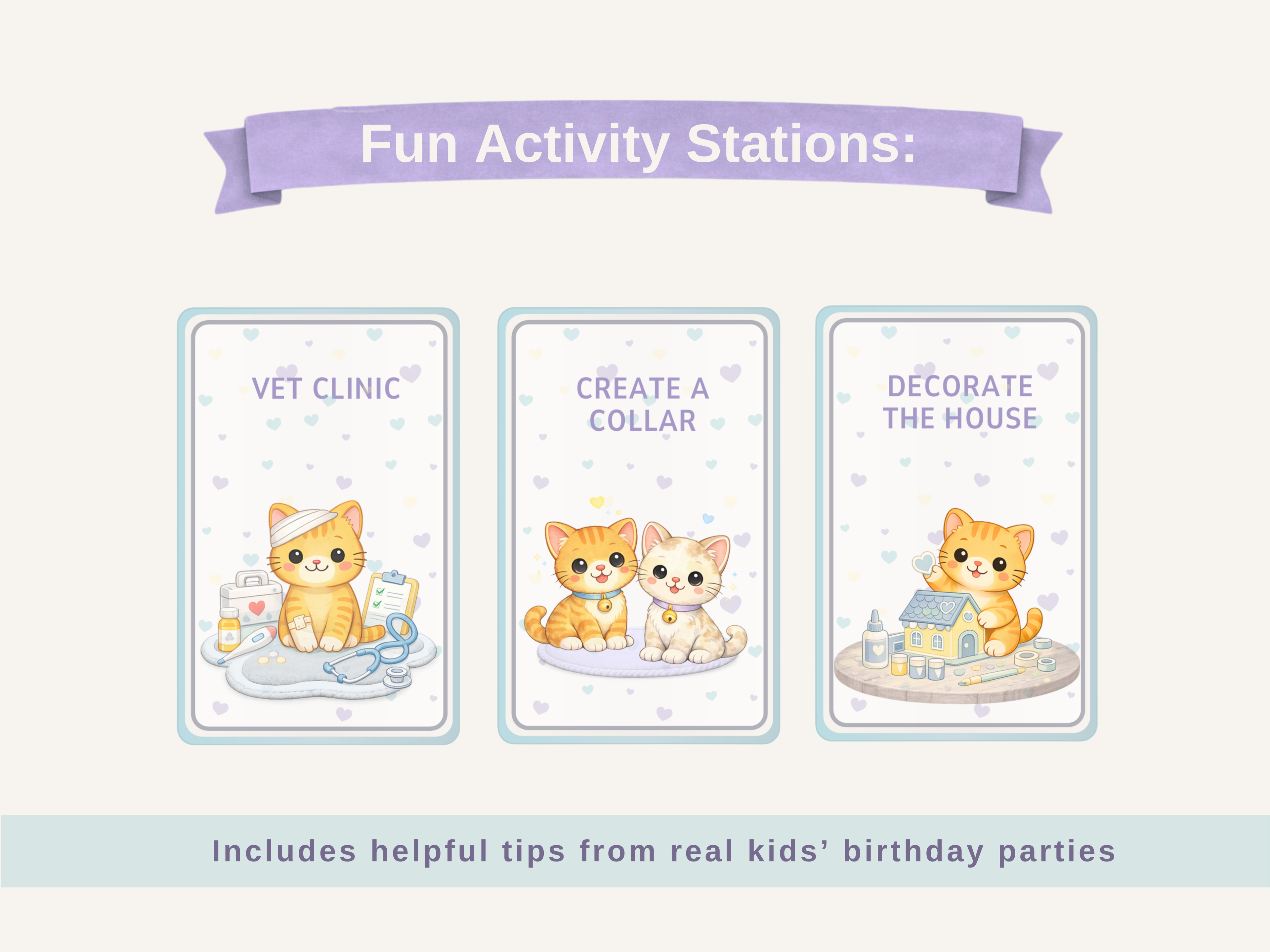 Adopt a Kitten Party Guide | Printable Birthday Party Kit for Kids