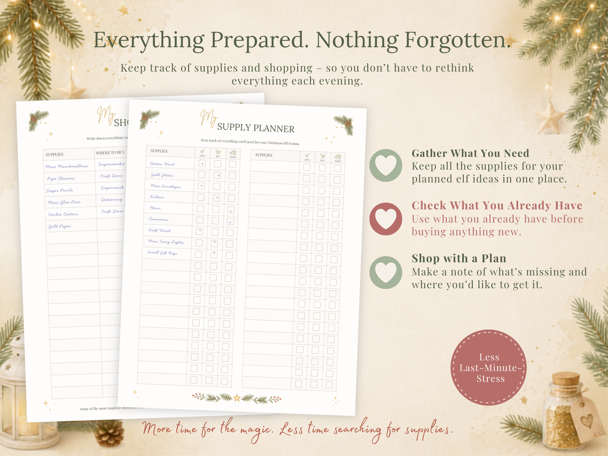 Christmas Elf Workbook | Printable Elf Planner & Tradition Organizer