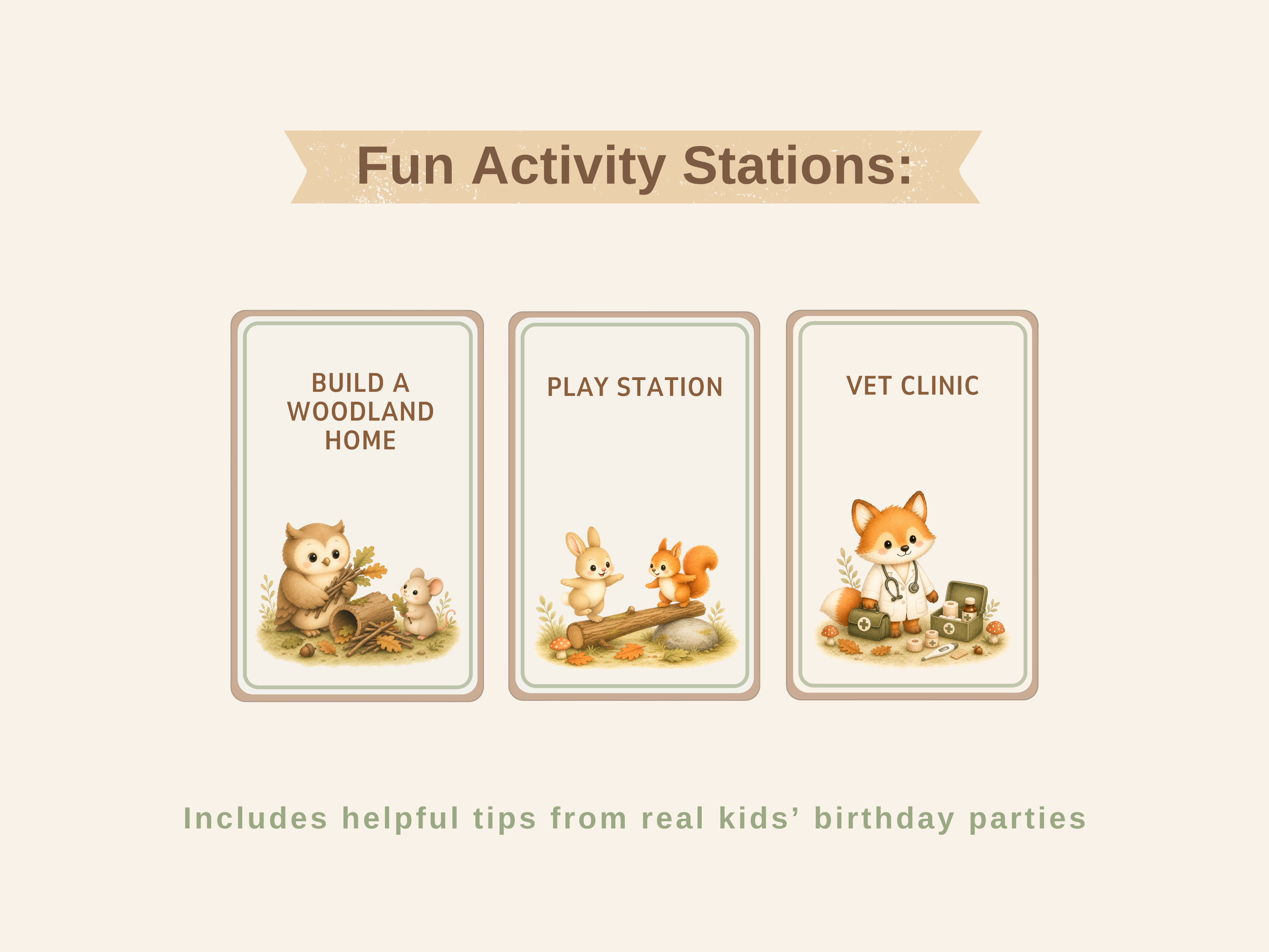 Adopt a Forest Animal Party | Printable Birthday Party Kit