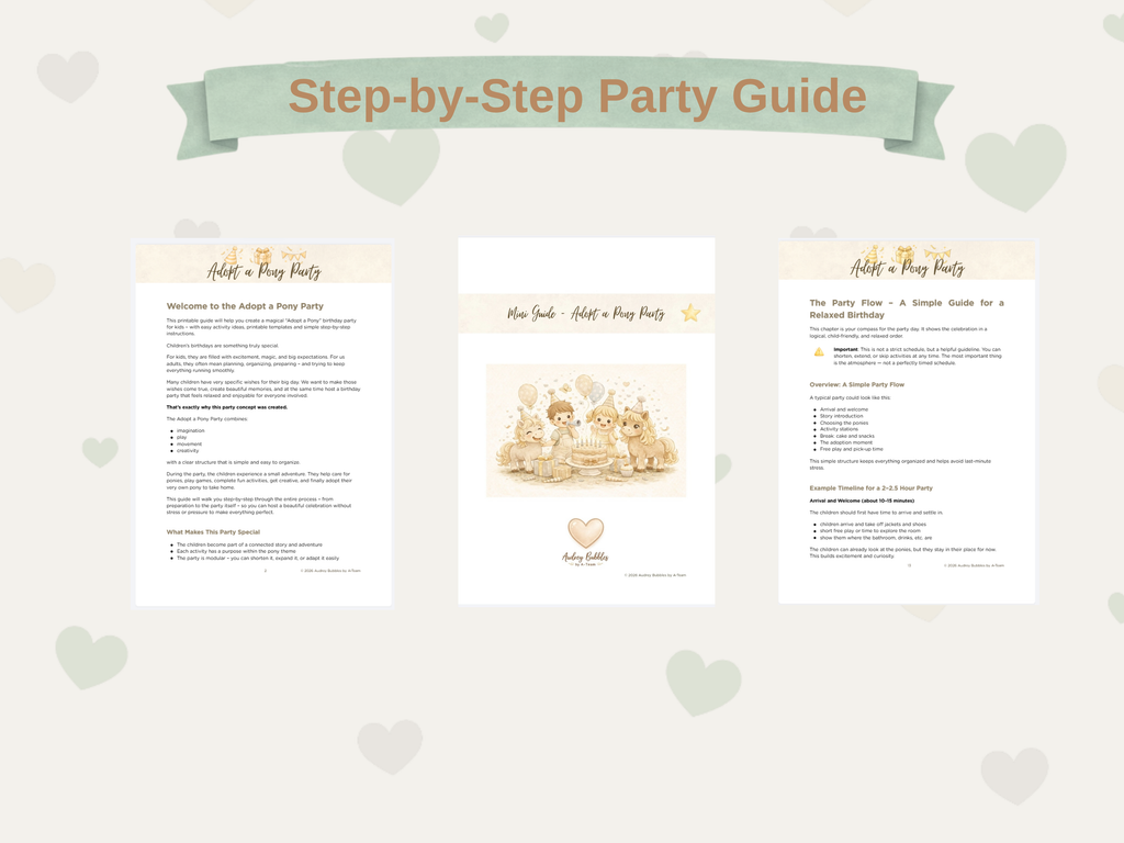 Adopt a Pony Party Guide | Printable Birthday Party Kit for Kids