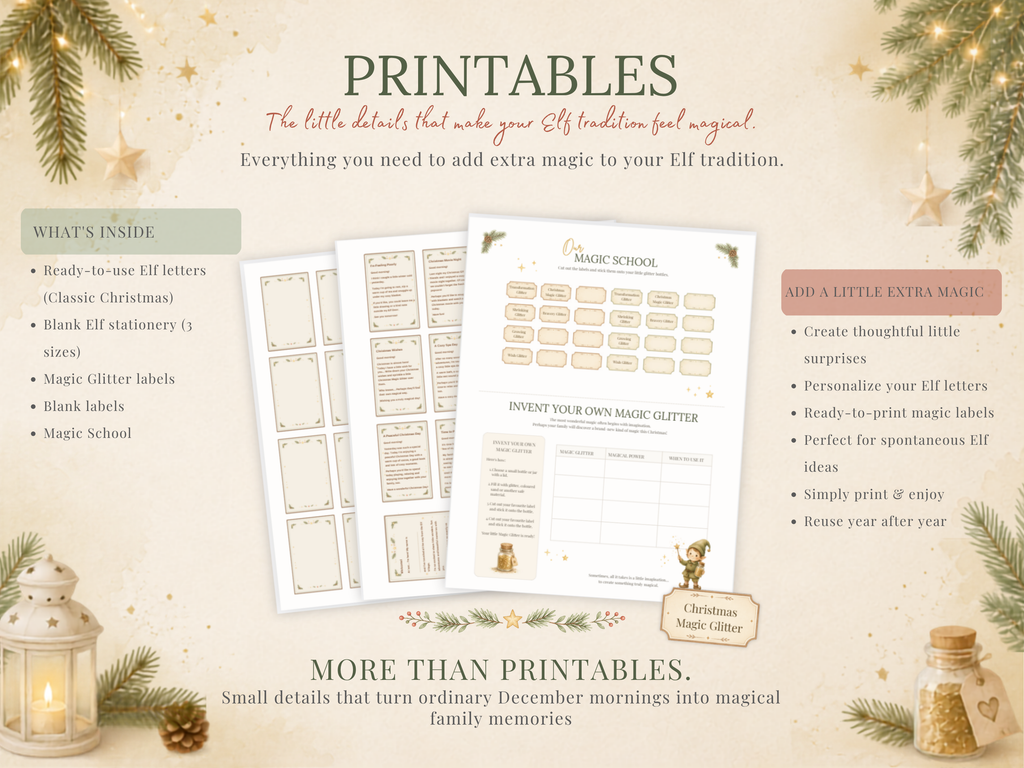 Christmas Elf Kit with Letters | 33-Day Printable Christmas Guide & Workbook