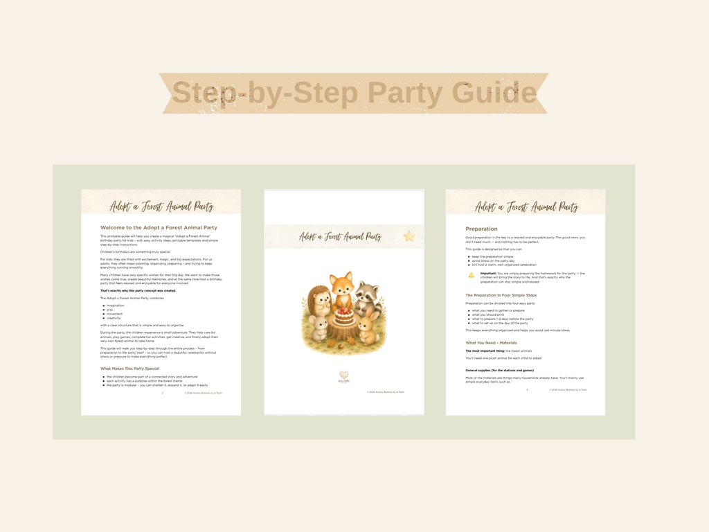 Adopt a Forest Animal Party | Printable Birthday Party Kit