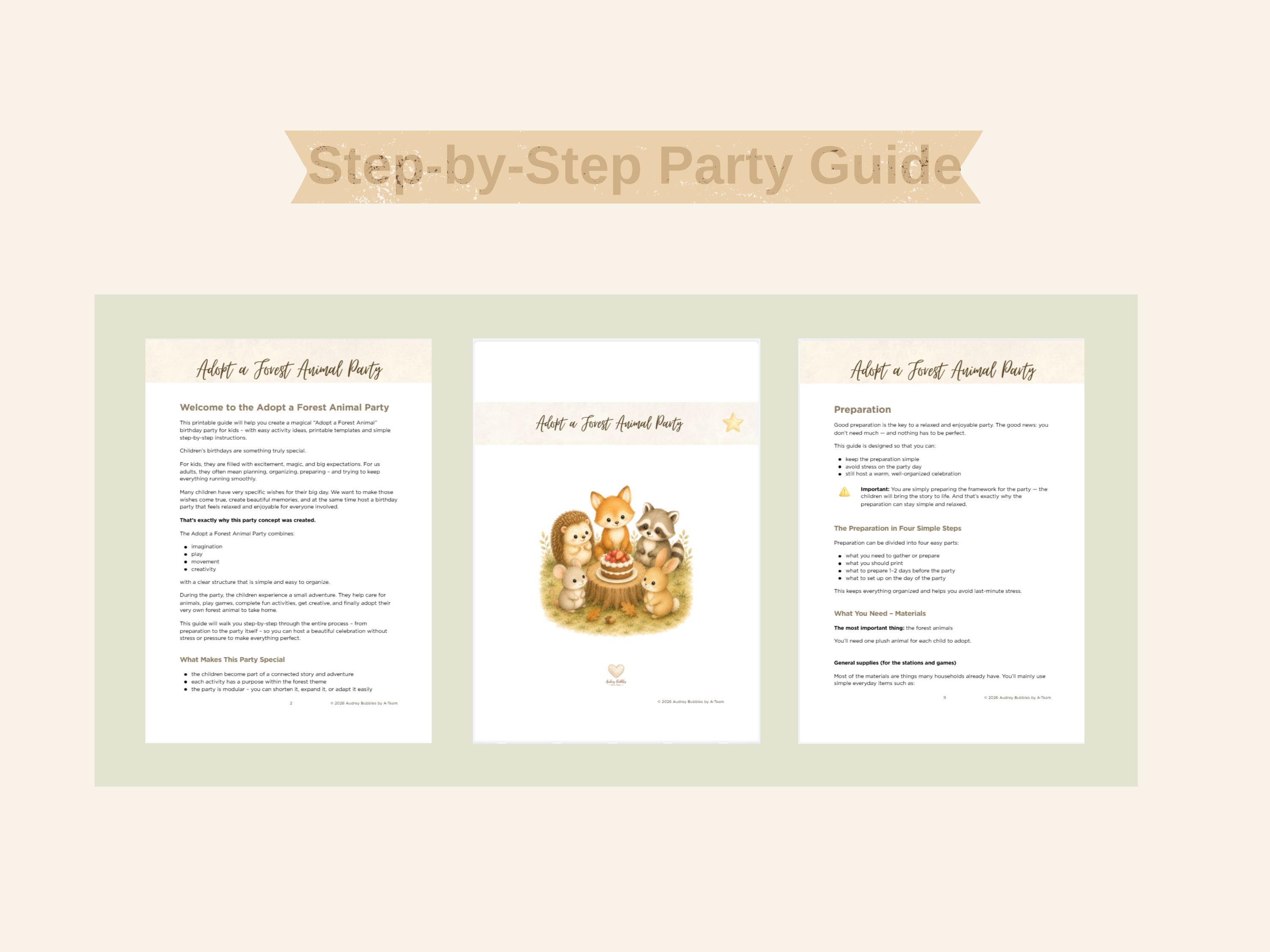 Adopt a Forest Animal Party | Printable Birthday Party Kit