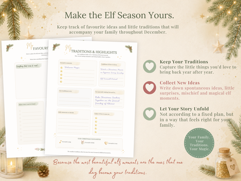 Christmas Elf Workbook | Printable Elf Planner & Tradition Organizer