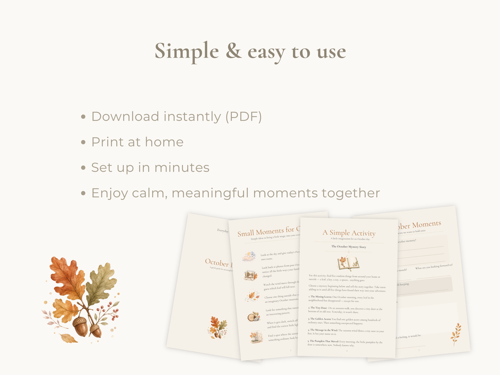 October Family Moments Guide | Printable Family Activities & Rituals