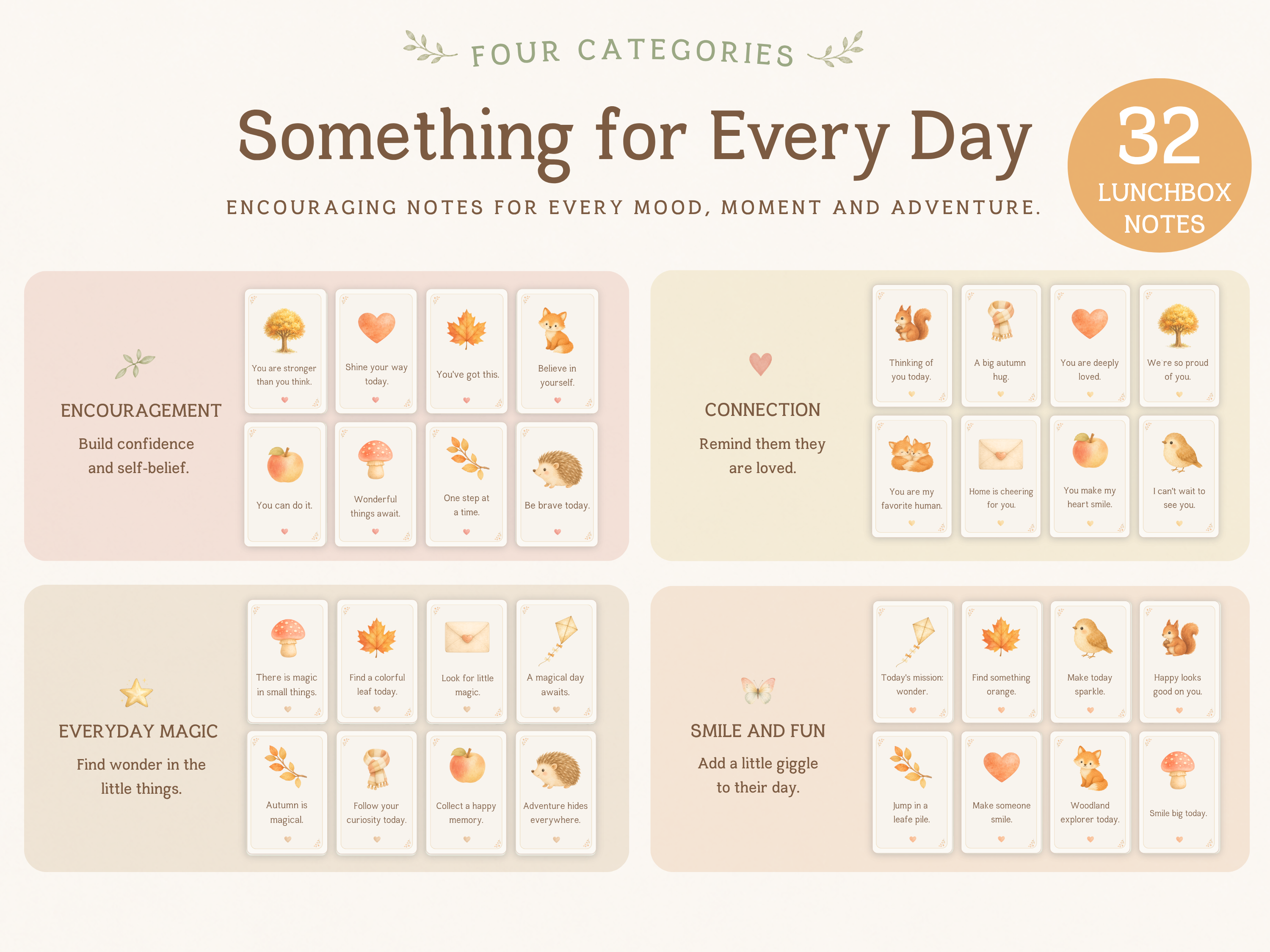 Autumn Lunchbox Notes for Kids | Printable Fall School Lunch Notes