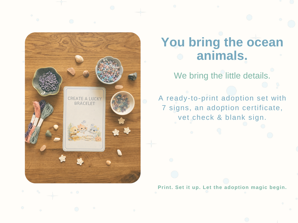 Adopt an Ocean Animal Party Guide | Printable Birthday Party Kit for Kids