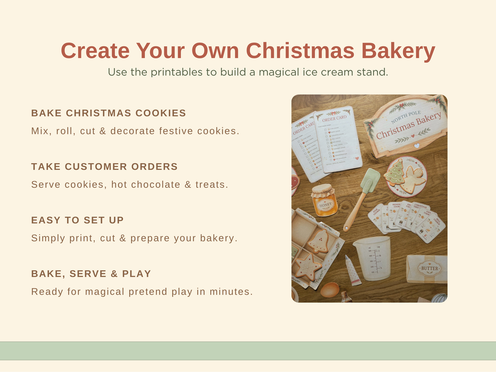Christmas Bakery | Printable Pretend Play Kit