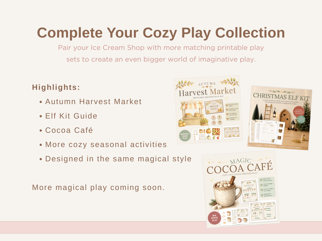 Magic Scoops Ice Cream Shop | Printable Pretend Play Kit