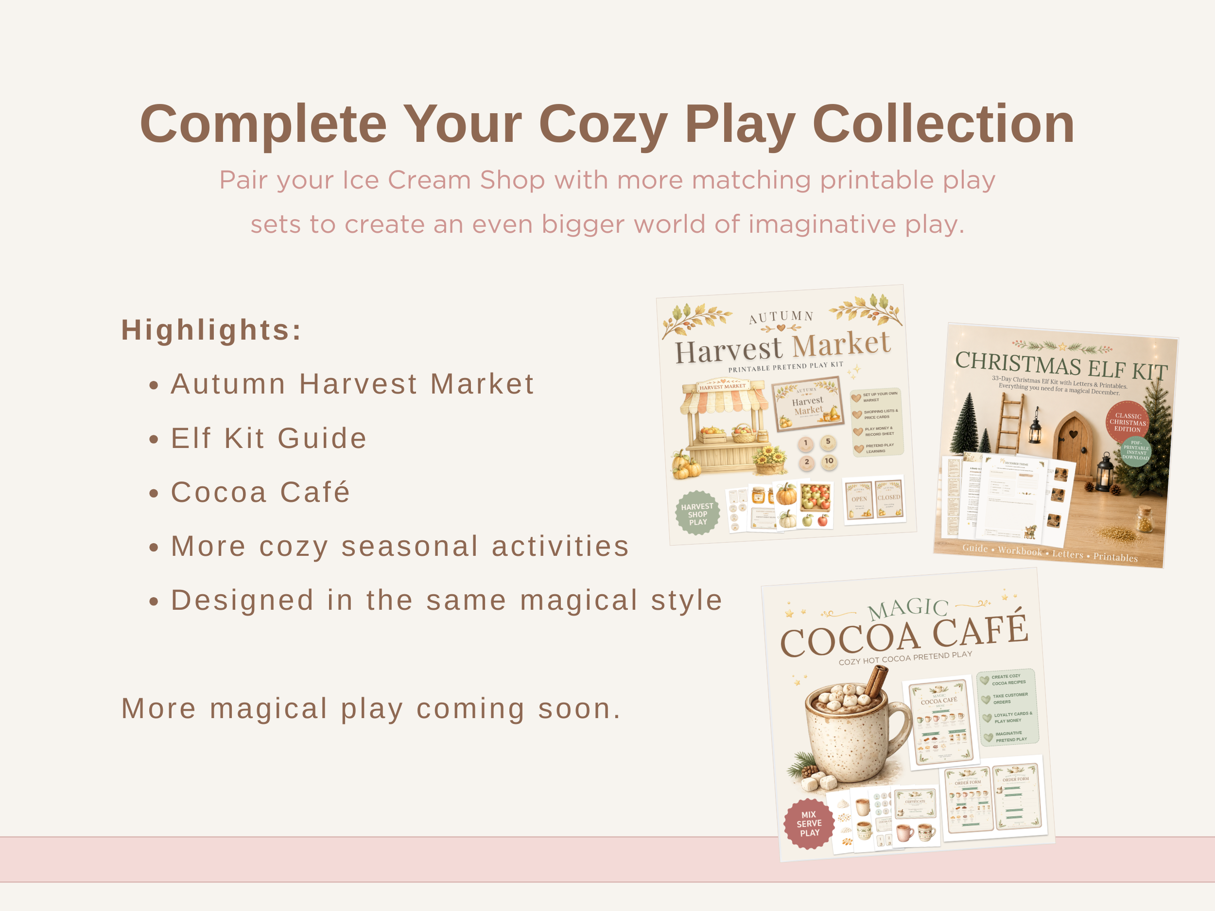 Magic Scoops Ice Cream Shop | Printable Pretend Play Kit